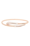 Meshmerise Pavé Diamond Bypass Bracelet In Rose