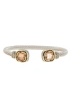 MESHMERISE TWO-TONE CITRINE END CAP CUFF BRACELET