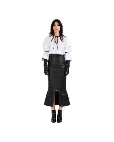 Divalo Zella Vegan Leather Pencil Skirt In Black