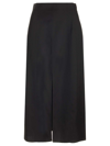 Golden Goose Journey Wool Gabardine Midi Skirt In Black