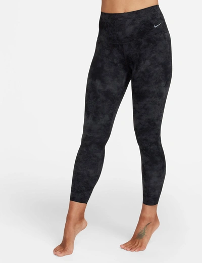 Nike Women's Zenvy Tie-dye Gentle-support High-waisted 7/8 Leggings In Black