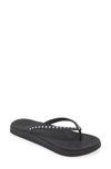 Sanuk Funshine Rhinestone Flip Flop In Black