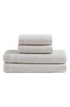 Calvin Klein Modern Cotton Blend Melange Jersey 4 Piece Sheet Set, Queen In Ivory/grey