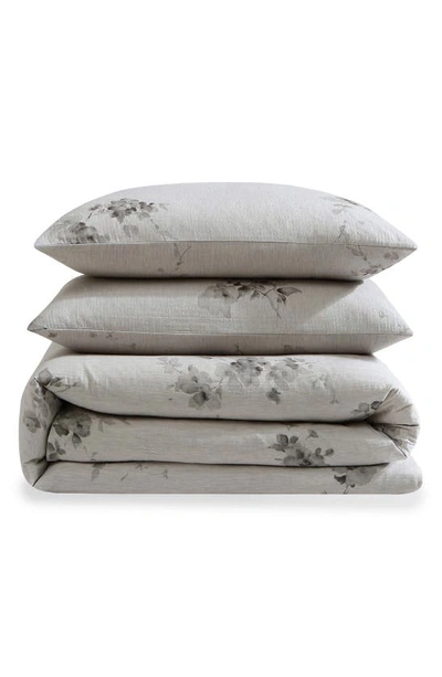 Calvin Klein Aquarelle Mélange Gauze Duvet Cover & Shams Set In Beige/tan
