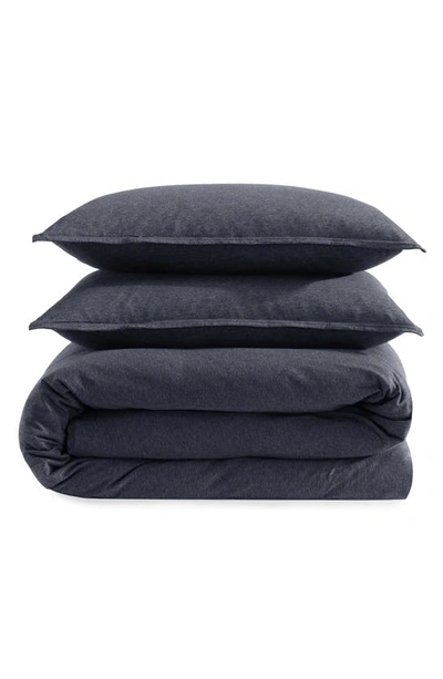 Calvin Klein Modern Collection Melange Jersey 3 Piece Comforter Set, King In Dark Grey