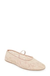 Jeffrey Campbell Mesh Mary Jane Flat In Pink Lace