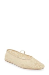 Jeffrey Campbell Mesh Mary Jane Flat In Yellow Lace
