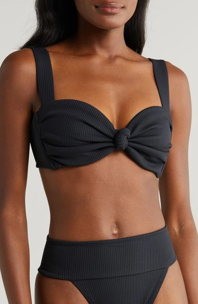 Montce Hayden Rib Bikini Top In Black Rib