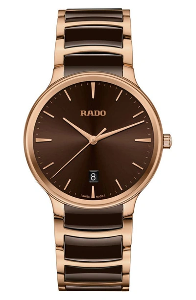 Rado Centrix Bracelet Watch, 39.5mm In Brown