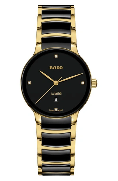Rado Centrix Diamond Bracelet Watch, 30.5mm In Black