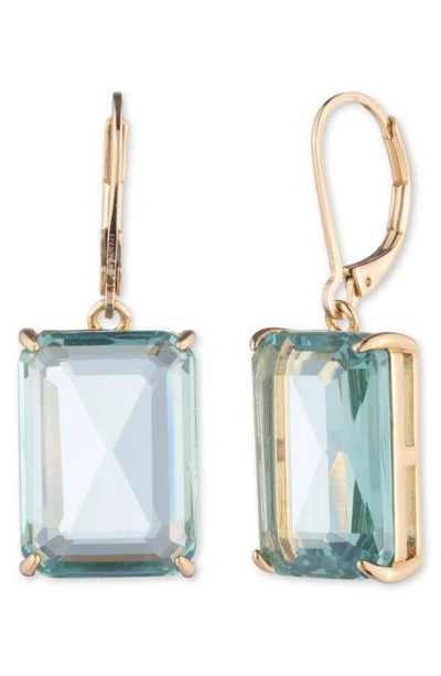 Laurèn Crystal Drop Earrings In Gold/ Blue