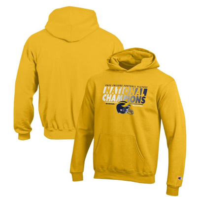 Champion Kids' Youth   Maize Michigan Wolverines College Football Playoff 2023 National S Pullover