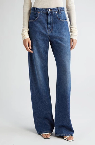 Bite Studios Ease High Waist Straight Leg Organic Cotton Denim Jeans In Mid Blue