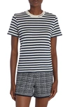 MONCLER MONCLER STRIPE POINTELLE COTTON T-SHIRT