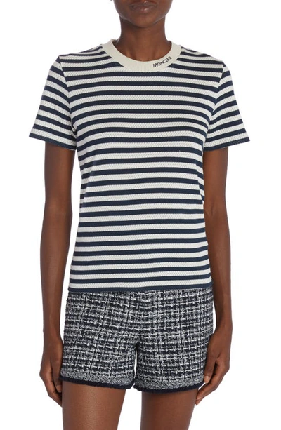 Moncler Striped Short-sleeve T-shirt In White