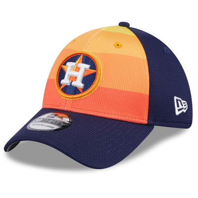 New Era Orange Houston Astros 2024 Batting Practice 39thirty Flex Hat