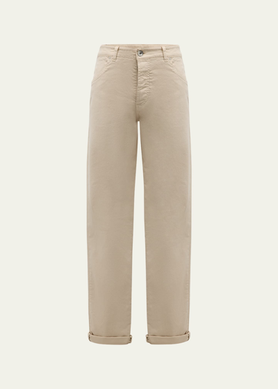 Brunello Cucinelli Men's Bull Denim Skinny-fit Trousers In Beige