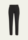 Michael Kors Samantha Double Crepe Sablé Slim-leg Pants In Black