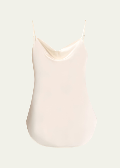 Cinq À Sept Marta Cowl-neck Silk Camisole In Ivory