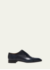 Christian Louboutin Greggo Patina Calf Leather Red Sole Oxford In Navy