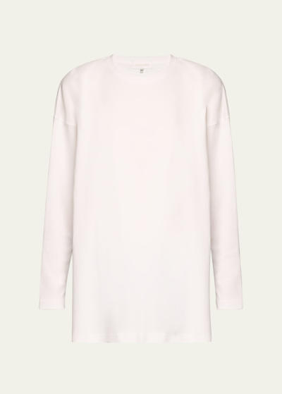 ESKANDAR SIDE PANELLED ROUND NECK LONG SLEEVE T-SHIRT (MID PLUS LENGTH)