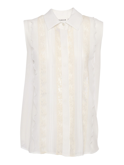 P.a.r.o.s.h Sleeveless Shirt With Lace In White