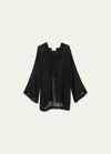 Lisa Marie Fernandez Beach Cape Mini Swim Cover Up Black Sorrento Gauze 2 In Bsg