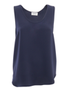 P.a.r.o.s.h Sleeveless Scoop Neck Blouse In Blue