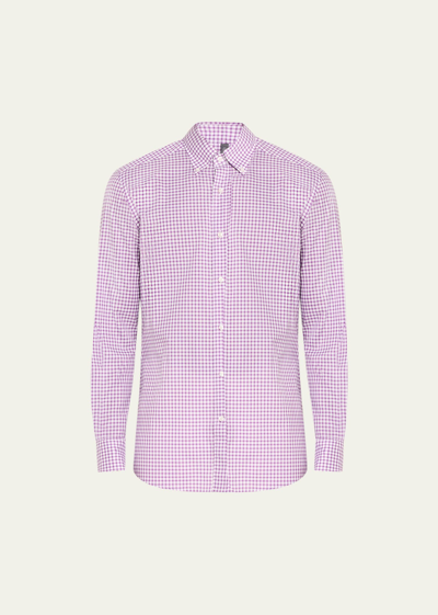 Bergdorf Goodman Men's Cotton Gingham Check Sport Shirt In 5 Ppl Wht