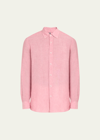 Bergdorf Goodman Men's Linen Sport Shirt In 83b Pink