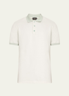 Brioni Men's Cotton Polo Shirt In Aqua