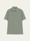 Fedeli Men's Cotton Pique Polo Shirt In Green