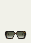 Bvlgari Serpenti Geometric Sunglasses In Dark Havana