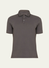 Fedeli Men's Cotton Pique Polo Shirt In Grey