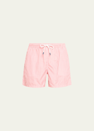 Fedeli Men's Stripe Swim Trunks In Pink