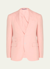 Ralph Lauren Gregory Hand-tailored Silk-linen Trouser In Crystal Rose