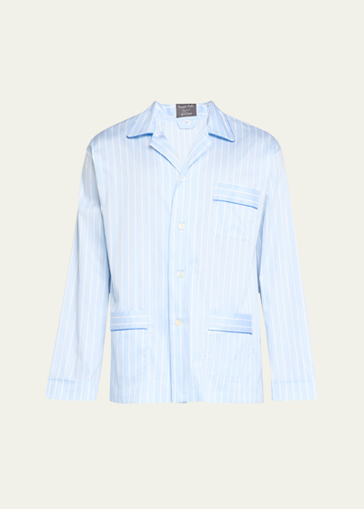 Emanuele Maffeis Men's Boma Striped Pajama Set In Light Blue 3