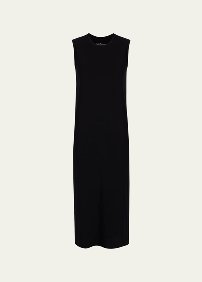 Another Tomorrow Sleeveless Jersey Maxi Dress In Black