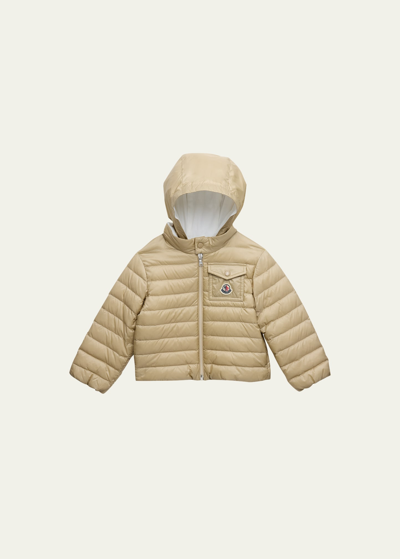 Moncler Kids' Boy's Baigal Hooded Puffer Jacket In Beige