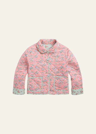 Ralph Lauren Kids' Girl's Reversible Quilted Cotton Linen Jacket In Seze Floral Jane
