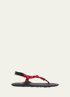 Miu Miu Sporty Rope Thong Slingback Sandals In Red