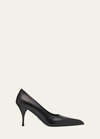 Prada 85 Pointed-toe Calf Leather Pumps In Nero