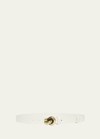Bottega Veneta Brass Knot Skinny Leather Belt In String M Brass