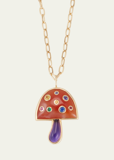 Brent Neale Magic Mushroom Pendant Necklace In Carnelian Amy Mlt