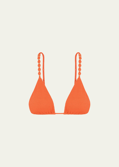 Vix Firenze Beads Triangle Bikini Top In Orange