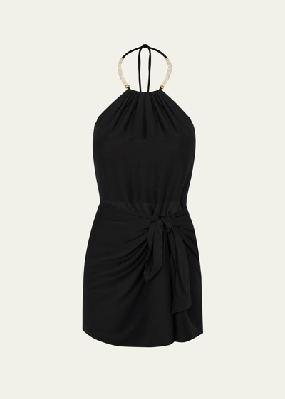Vix Solid Nila Mini Dress In Black