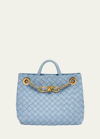 Bottega Veneta Small Andiamo Shoulder Bag With Chain Strap In Ice-m Brass