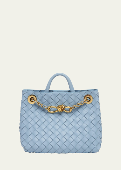 Bottega Veneta Small Andiamo Shoulder Bag With Chain Strap In Ice-m Brass
