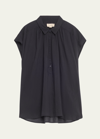 Nili Lotan Normandy Cotton Voile Blouse In Midnight