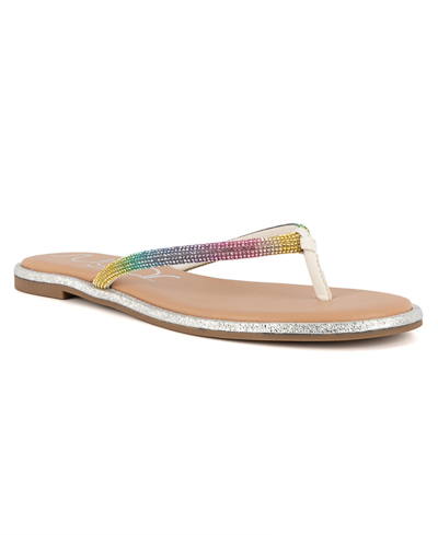 Sugar Women's Petition Embellished Flat Sandals In Rainbow